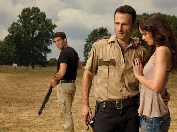 Jon Bernthal, Andrew Lincoln and Sarah Wayne Callies in The Walking Dead