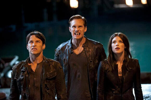 Stephen Moyer, Alexander Skarsgard, and Lucy Griffiths in True Blood