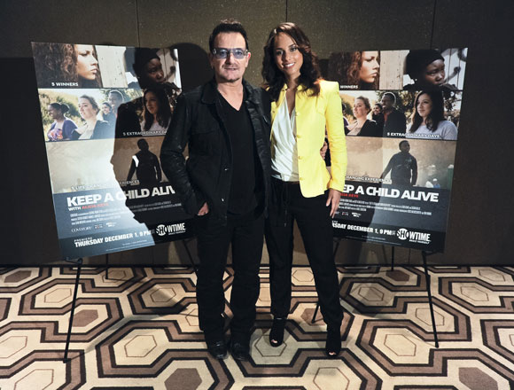 Bono and Alicia Keys at the premiere of the Showtime documentary “Keep a Child Alive with Alicia Keys”