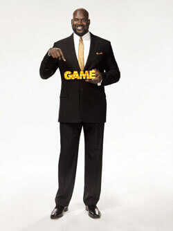Shaquille O'Neal, seen here holding Cartoon Network's Hall of Game trophy at a photo shoot today, will be hosting the awards show in early 2012