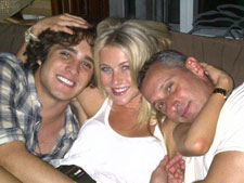 Diego Boneta, Julianne Hough and director Adam Shankman on the set of 'Rock of Ages'
