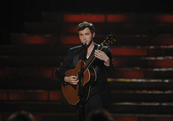 Phillip Phillips performing during the "American Idol" season 11 finale 
