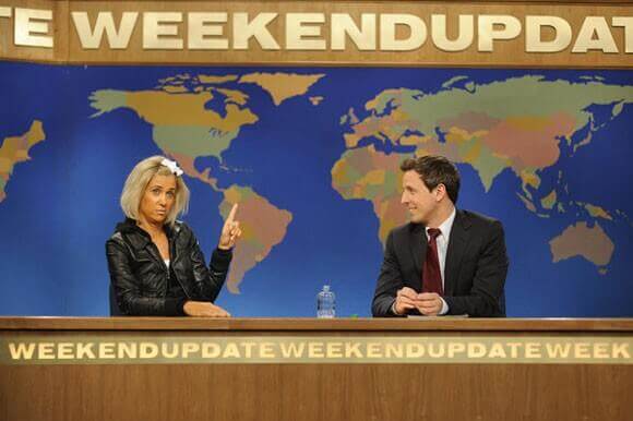 Kristin Wiig and Seth Meyers on the May 5th Saturday Night Live episode