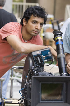 M Night Shyamalan on the set of Lady in the Water