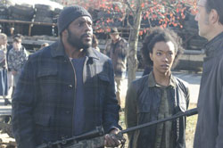 Chad Coleman, Sonequa Martin-Green and David Morrissey in The Walking Dead