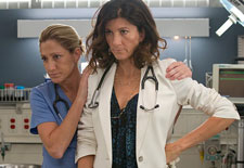 Edie Falco and Eve Best in Nurse Jackie