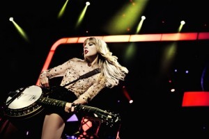 Taylor Swift performs during her ongoing “RED Tour.”