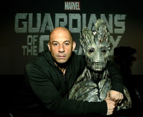 Vin Diesel and Groot from Guardians of the Galaxy