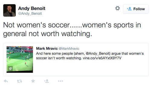 Andy Benoit Women's Sports Tweet
