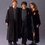 Rupert Grint, Daniel Radcliffe and Emma Watson in Chamber of Secrets
