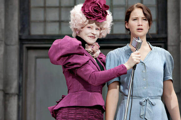 Elizabeth Banks and Jennifer Lawrence in a scene from 'The Hunger Games'