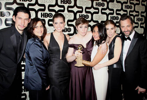 The cast of Girls at HBO's 2013 Golden Globes After Party