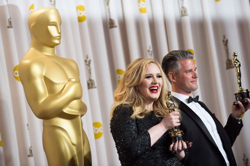 Adele and Paul Epworth at the 2013 Oscars