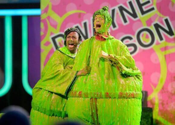 Nick Cannon and Josh Duhamel Get Slimed at the 2013 Kids' Choice Awards
