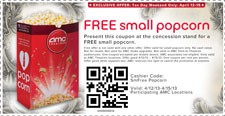 AMC Free Small Popcorn Coupon