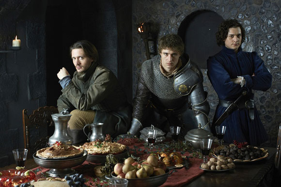David Oakes, Max Irons, and Aneurin Barnard in The White Queen