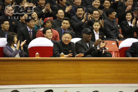 Kim Jong-un and Dennis Rodman Watch Basketball in Vice 