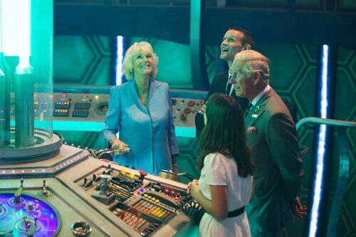 Prince of Wales and Duchess of Cornwall visit the 'Doctor Who' set
