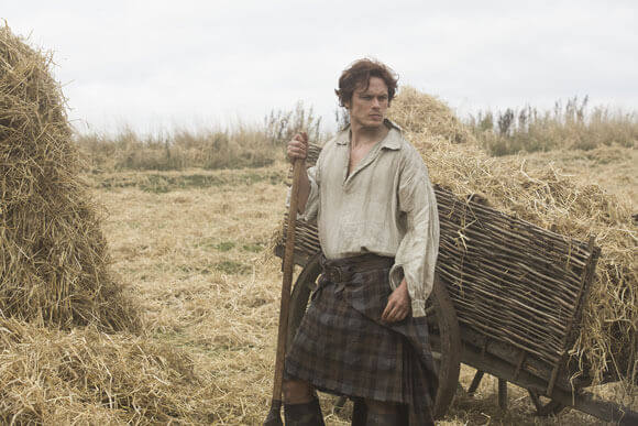 Sam Heughan as Jamie Fraser in 'Outlander'