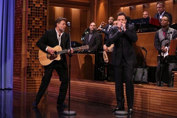 Russell Crowe and Jimmy Fallon Perform Folsom Prison Blues
