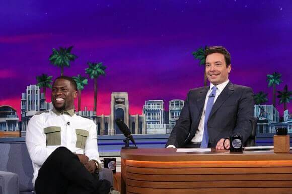 Kevin Hart and Jimmy Fallon ride a rollercoaster