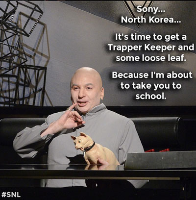 Mike Myers as Dr. Evil on SNL Mocks Sony and Hackers