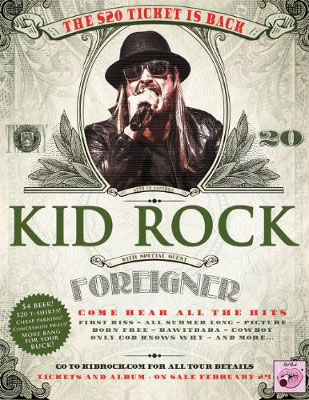 Kid Rock 20 Dollar Ticket Tour Dates