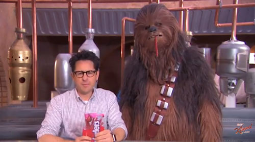 J.J. Abrams and Chewbacca Take the Twizzler Challenge