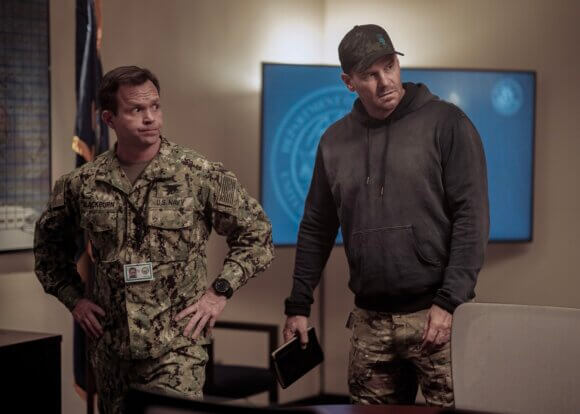 Judd Lormand and David Boreanaz in season 7 episode 1