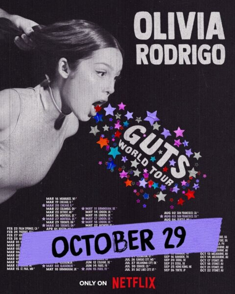 Olivia Rodrigo Guts Tour Poster