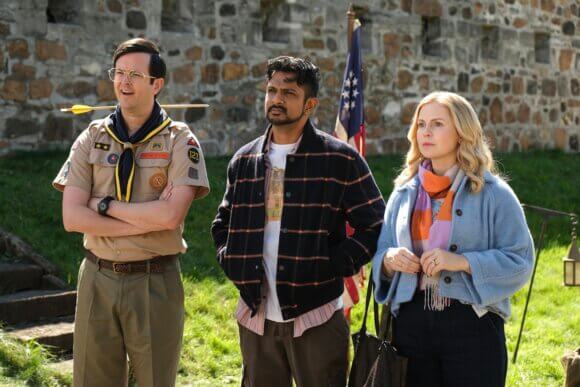 Richie Moriarty, Utkarsh Ambudkar and Rose McIver