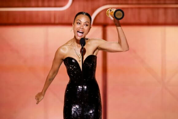 2025 Golden Globes Zoe Saldana